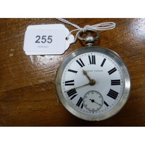 255 - Birmingham silver cased pocket watch, Improved Patent, another, JAS Ritchie & Son, Edinburgh, We... 