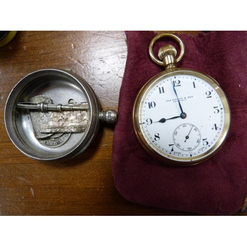 255 - Birmingham silver cased pocket watch, Improved Patent, another, JAS Ritchie & Son, Edinburgh, We... 