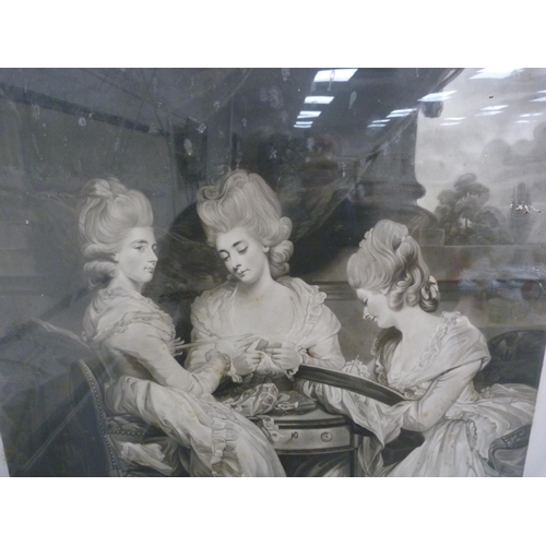 29 - Vintage print of three young ladies.