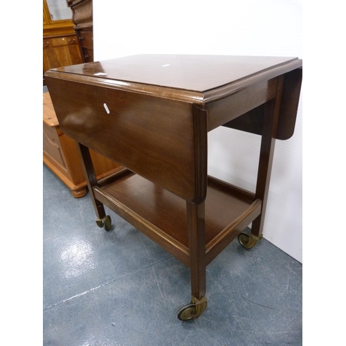 325 - Mahogany drop-leaf trolley.