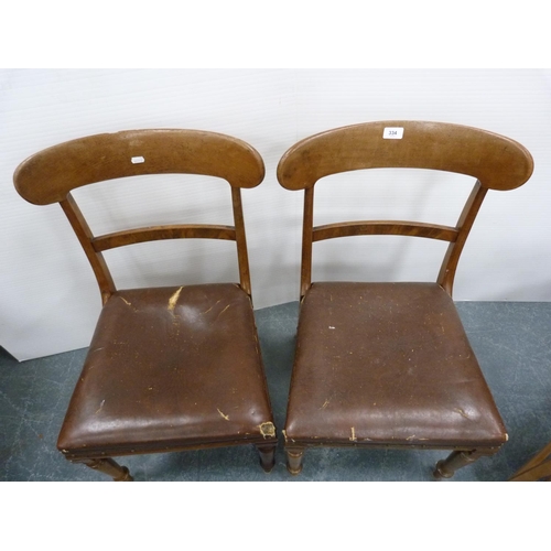 334 - Pair of mahogany dining chairs.