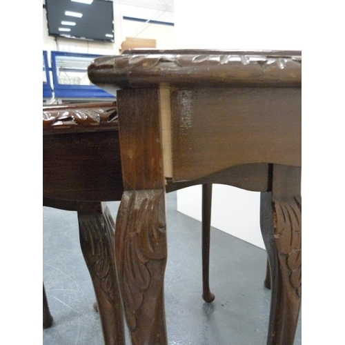 336 - Nest of three mahogany tables.