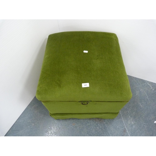 340 - Green upholstered box.