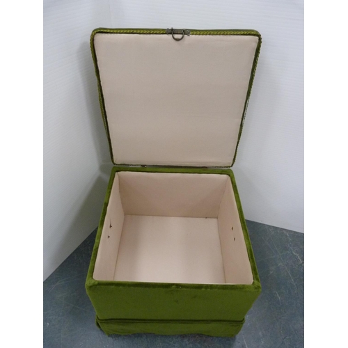 340 - Green upholstered box.