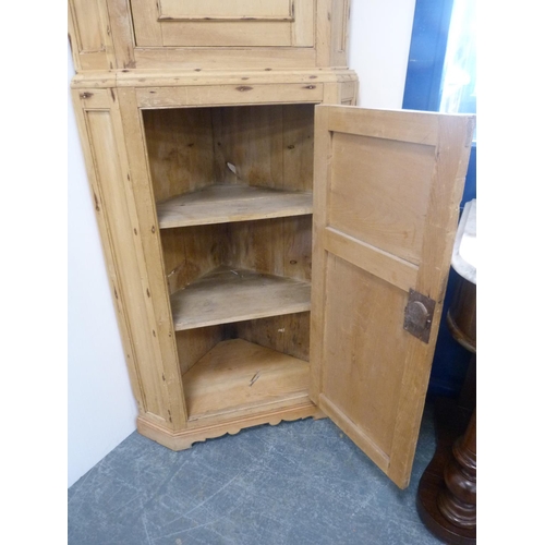 347 - Pine corner cupboard.