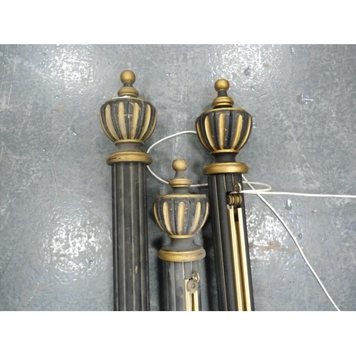 352 - Three curtain poles, 145cm.