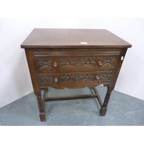 369 - Oak two-drawer chest.