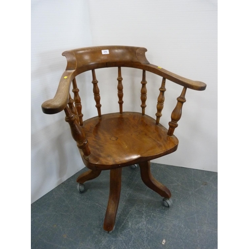 379 - Oak armchair.