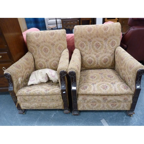 380 - Pair of upholstered armchairs.