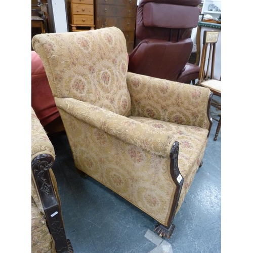 380 - Pair of upholstered armchairs.