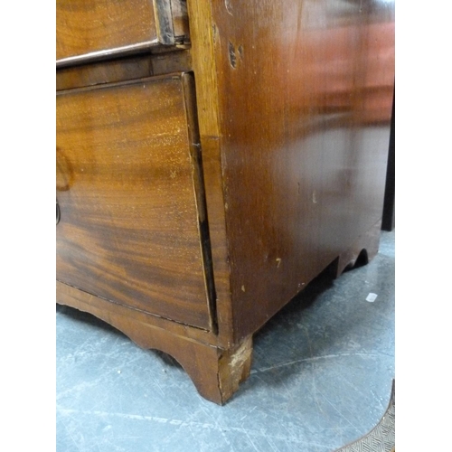 389 - Victorian mahogany bowfront chest of two short and three long drawers