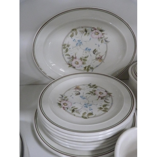 39 - J & G Meakin White Ice ironstone side plates and another floral part dinner service.