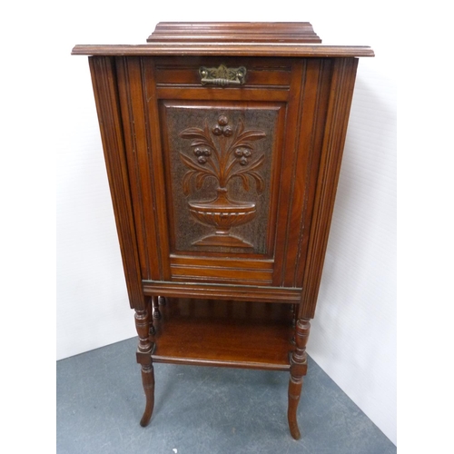 398 - Mahogany music cabinet, Rd No 27/230.