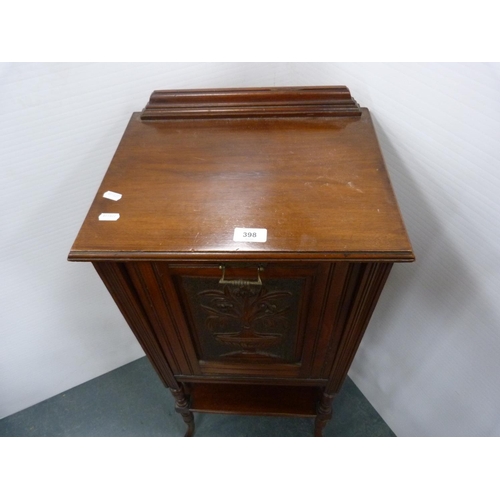 398 - Mahogany music cabinet, Rd No 27/230.