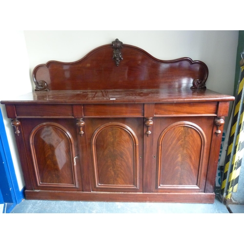 431 - Victorian mahogany sideboard, 177cm wide, 146cm high, and 55cm deep.