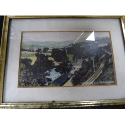 6 - Porcupine basket, frames, vintage pictures, paper knife and Robertson clan crest.