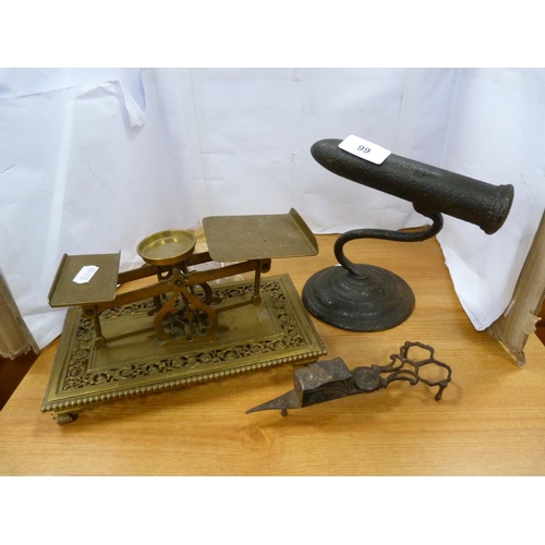 99 - Postal scales, candle snuffer etc.