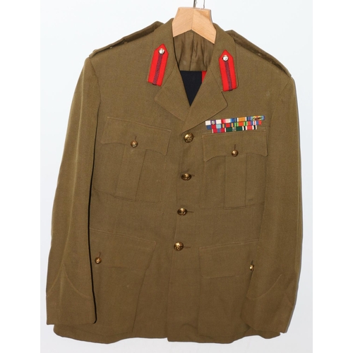 1131 - British Army uniform, a British Army khaki green jacket with Jennings and Gully Ltd label 