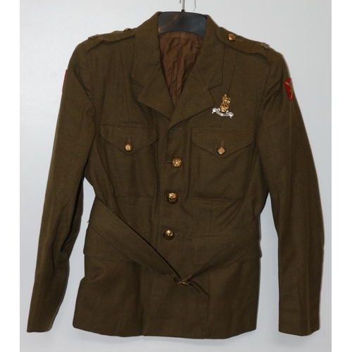 1137 - British Army uniform, a British Army khaki green battledress jacket with L Harris Ltd label 