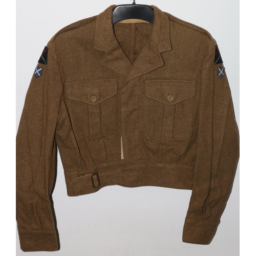 1141 - British Army uniform, a British Army khaki green battledress jacket with Hepworths Ltd label dated 1... 