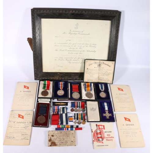 959 - The medals of Captain Joseph Harry Cole DSC (Marine Superintendent for William Thomson and Co of Lei... 