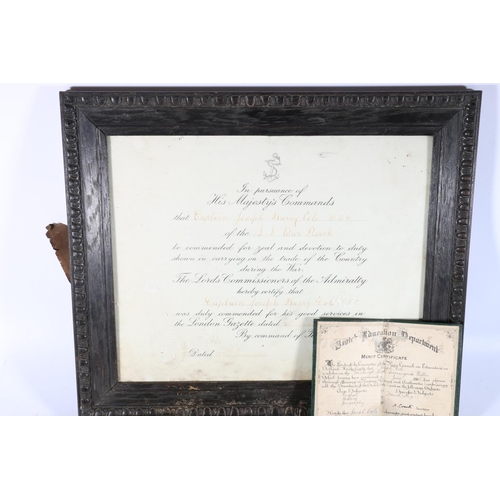 959 - The medals of Captain Joseph Harry Cole DSC (Marine Superintendent for William Thomson and Co of Lei... 