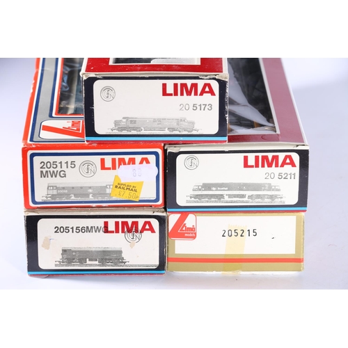 88 - Five Lima Models OO gauge model railway locomotives including 205215 diesel locomotive D1574 BR two ... 