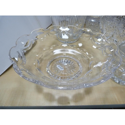 1 - Collection of cut glass to include vases, bowls, set of six sherry glasses etc.