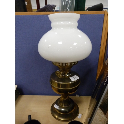 14 - Brass oil lamp.