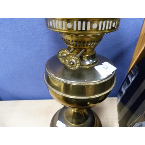 14 - Brass oil lamp.