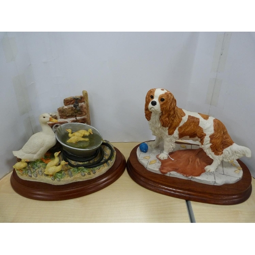 17 - Two Border Fine Arts model, King Charles Cavalier Spaniel BO126, Staying Cool BO440.