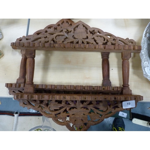 19 - Pair of carved wood spoon racks.