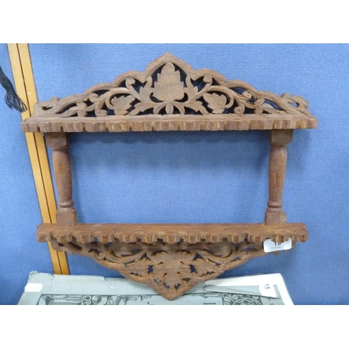 19 - Pair of carved wood spoon racks.