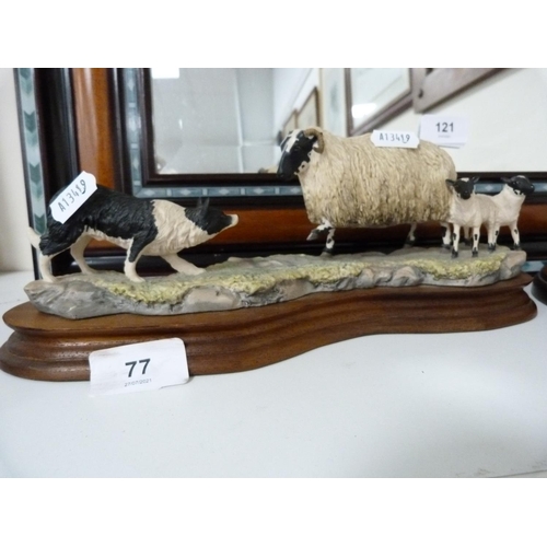 278 - Six Border Fine Arts models including Blackface ewe and a collie, terriers, otters, 'Friends' etc.