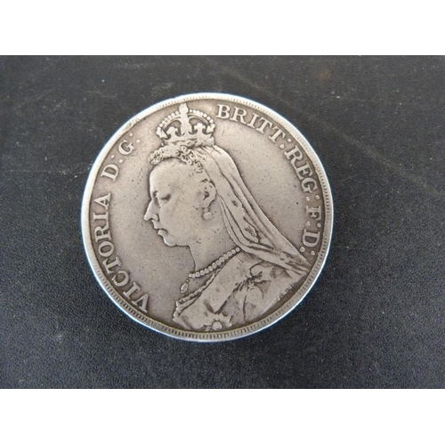 282 - Victorian Jubilee head 1890 silver crown.