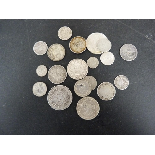 284 - Collection of world silver coins, mostly .835 and .720 purity, to include 1887 ½ Rupee, 1879 ... 