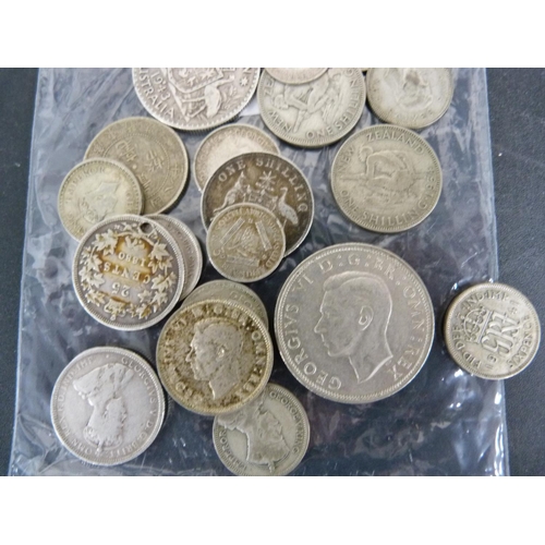 286 - Mostly British or Commonwealth .55 and .925 purity coins to include a Canadian 1880 25 cents, Aunc 1... 