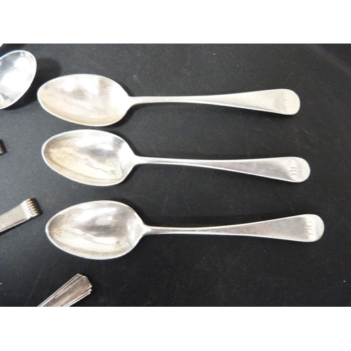 294 - Collection of silver spoons to include three by James Weir, Glasgow 1896, 282g.