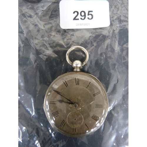 295 - Victorian English lever pocket watch in silver case by JW Benson.