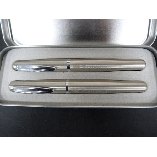 297 - Two boxed pen sets to include a Rotherham ballpoint pen and fountain pen.