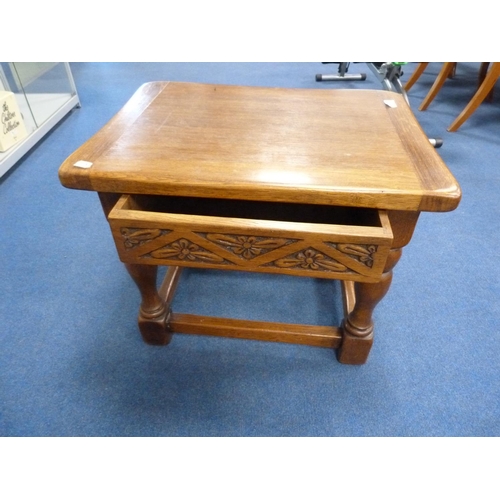 440 - Oak occasional table fitted with a drawer.