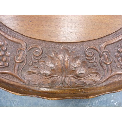 6 - Twin-handled carved oak tray.