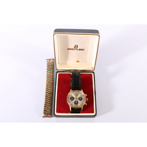 100A - Breitling wristwatch, the silvered dial with three subsidiary dials and tachymeter to the edge, 3.5c... 