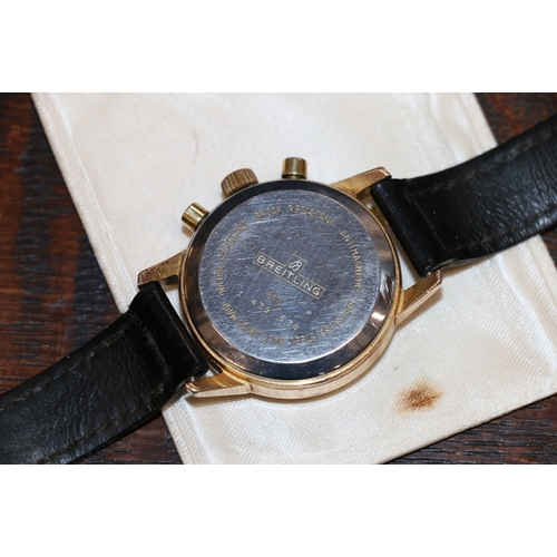 100A - Breitling wristwatch, the silvered dial with three subsidiary dials and tachymeter to the edge, 3.5c... 