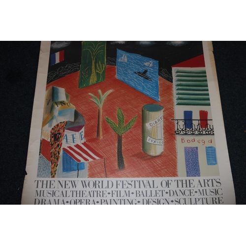 481 - Two 'The New World Festival of Arts' exhibition posters 1980, David Hockney 