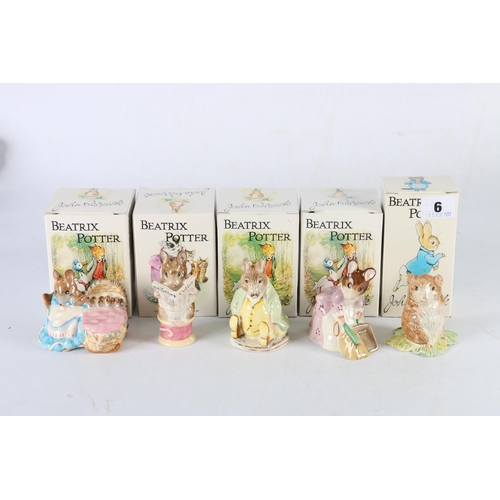 6 - Collection of boxed Beswick Beatrix Potter figures to include Hunca Munca, Samuel Whiskers, Tailor o... 