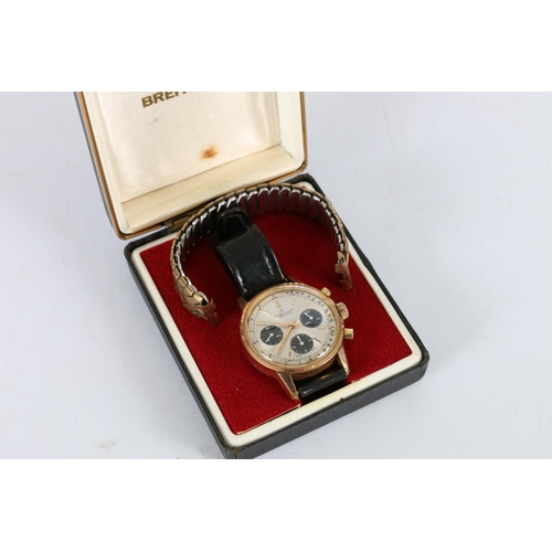 100A - Breitling wristwatch, the silvered dial with three subsidiary dials and tachymeter to the edge, 3.5c... 