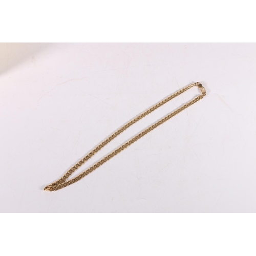 117 - 9ct yellow gold flattened curb link neck chain 28.6g