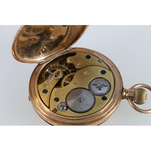 169 - 9ct gold cased full hunter keyless pocket watch by Thomas Russell and Son of Liverpool having 7 jewe... 