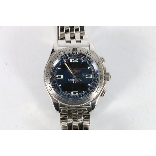 190 - Breitling Chronometre B-1 A78362 wristwatch with stainless steel case, stainless steel strap and saf... 